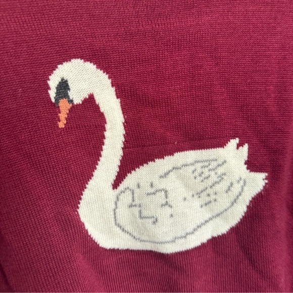 NWT Edgehill Collection Girls Round Neck Long Sleeve Swan Sweater Top Sz 5 - Picture 4 of 6